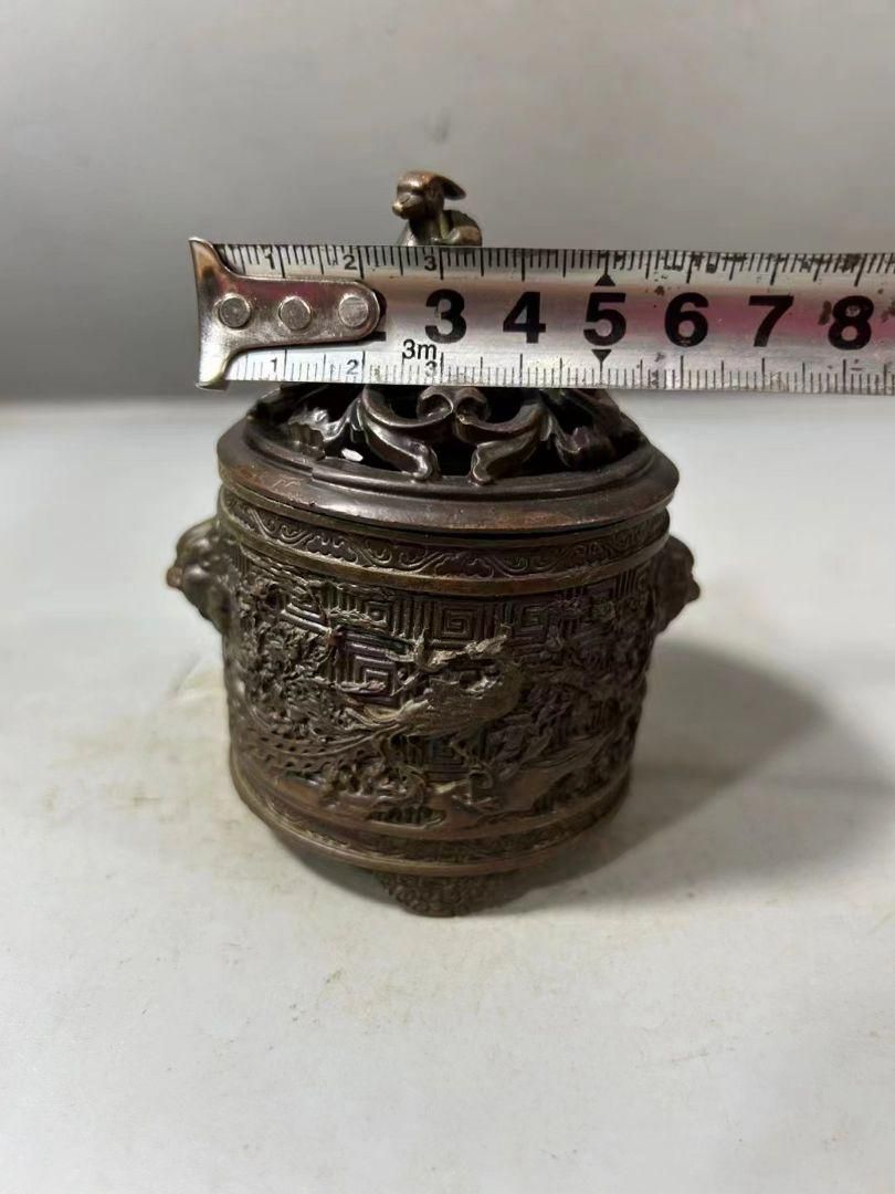 銅器 浮彫騰竜提梁暖手炉 香炉 香具 装飾品 工芸品 置物 銅製九龍鼎 九龍丹炉 香炉塔 装飾品 工芸品 美術品 置物 - メルカリ