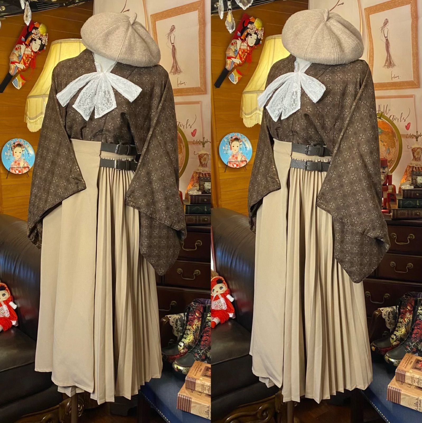 羽織 黒 黒っぽい 鬼滅 コスプレ 和洋折衷コーデ 家紋 レトロ アンティーク リメイク 売買されたオークション情報 落札价格 【au  payマーケット】の商品情報をアーカイブ公開