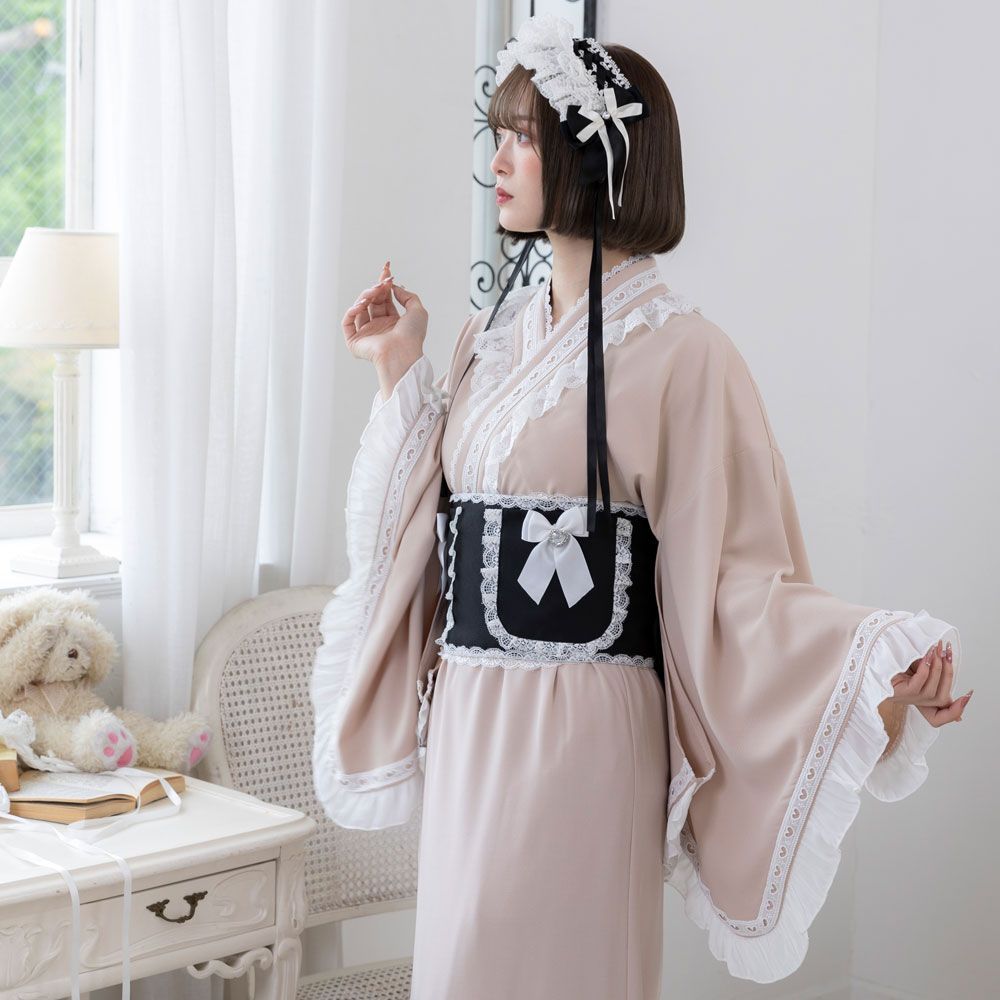 夢展望公式 [新品未使用] ハートレースフリルセバレート浴衣