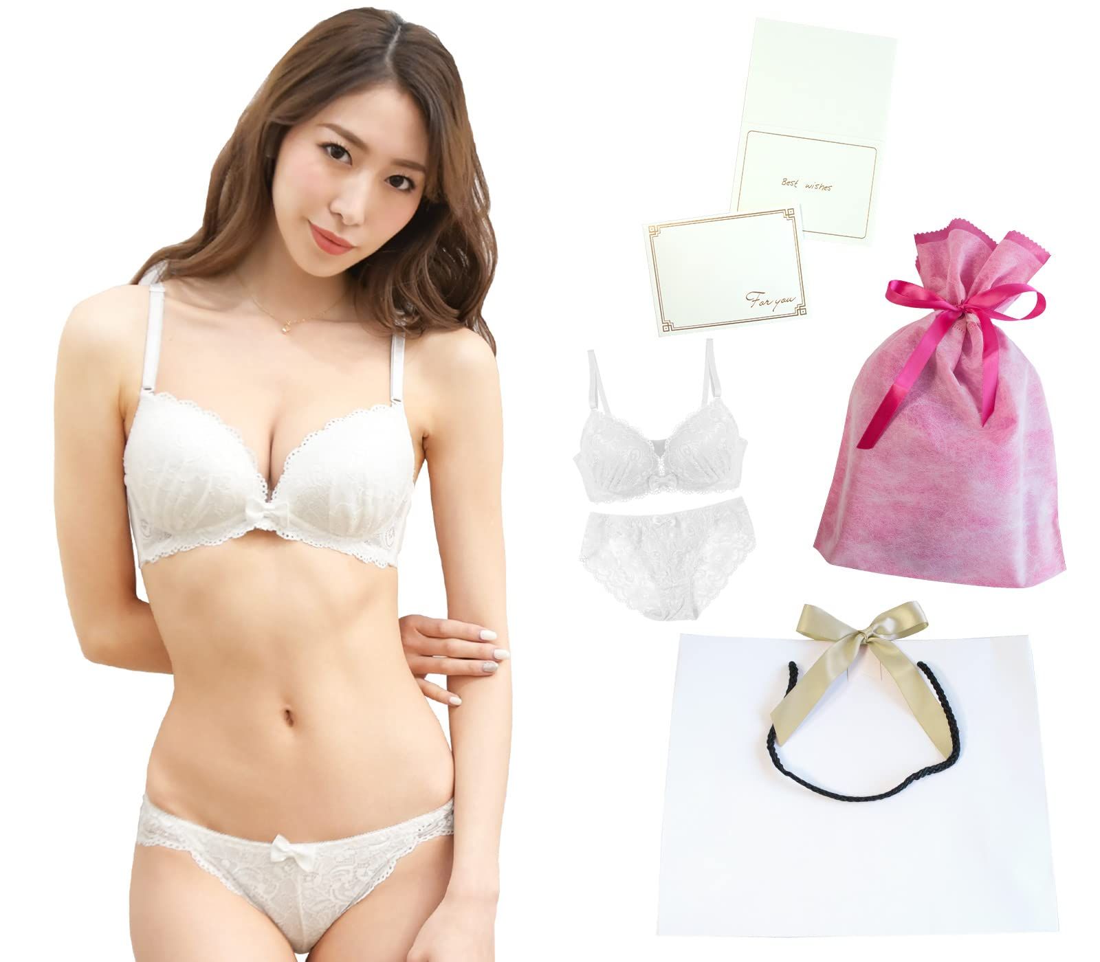 Smile LaLa ホワイト 2XL レディース ブラジャー ブラ ショーツ 上下  