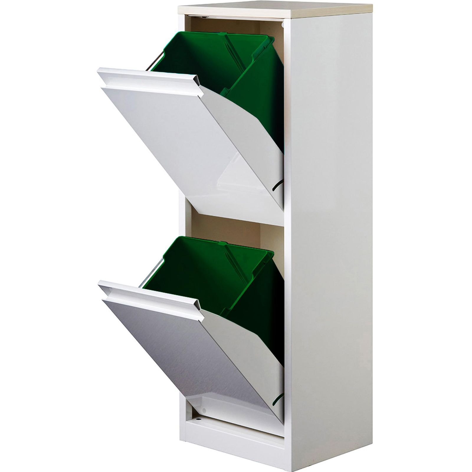 新着商品】2分別タイプ YY-WSB-32 ダストボックス ホワイト/メープル