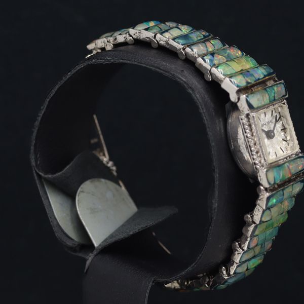【稼働/良品】OPAL 手巻き ブレスレットウォッチ シルバー レディース 稼動 良品 JANOPAL 手巻き オパール ブレスレットウォッチ