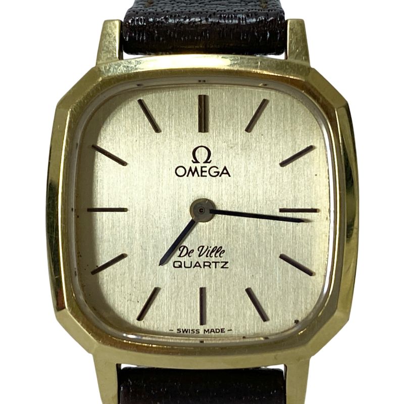 稼働品 オメガ OMEGA デビル 1350 プッシュリューズ クォーツ 腕時計 ...