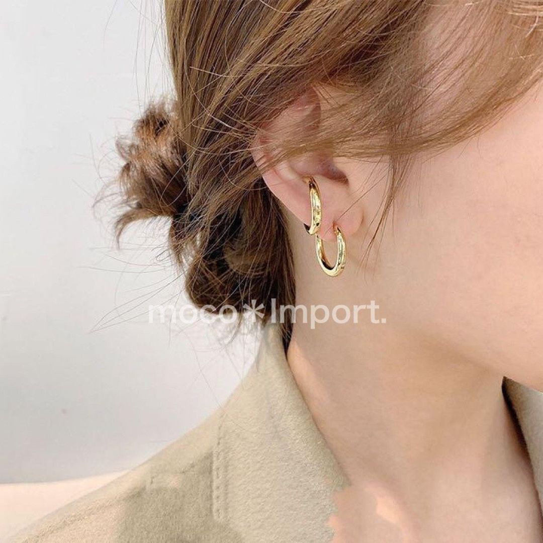 エイトラウンド ピアス ゴールド 金属アレルギー対応 イヤーカフ No.39  