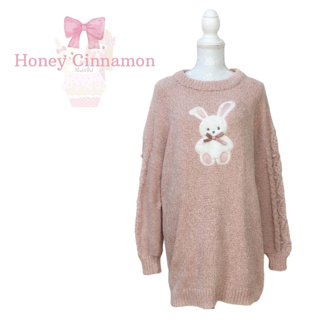 シャーリーテンプル うさぎ ニットワンピース ピンク新品 物足りなく 