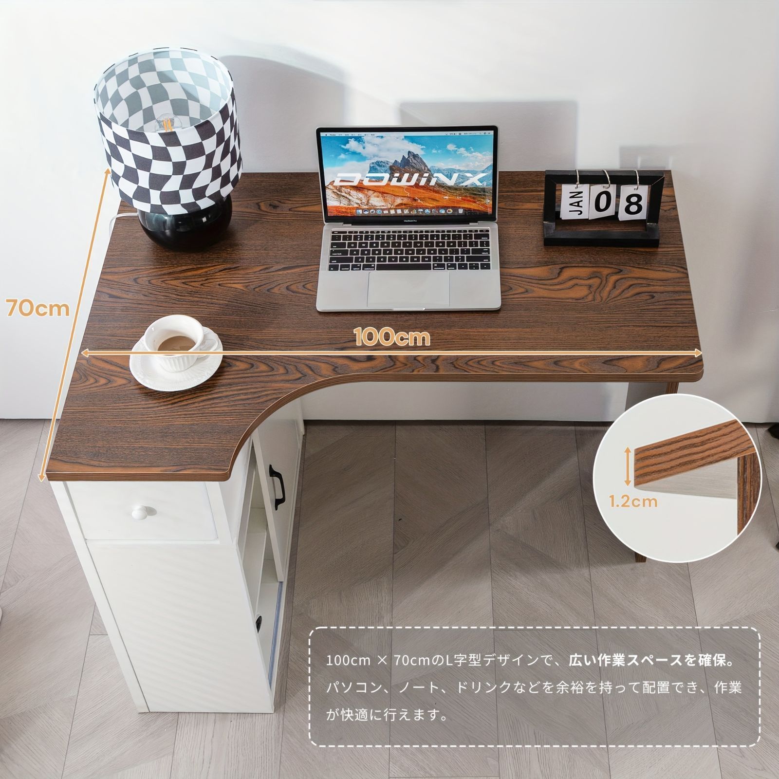 アンティーク学習机木製ダークブラウンデスク 引き出し付き机デスク