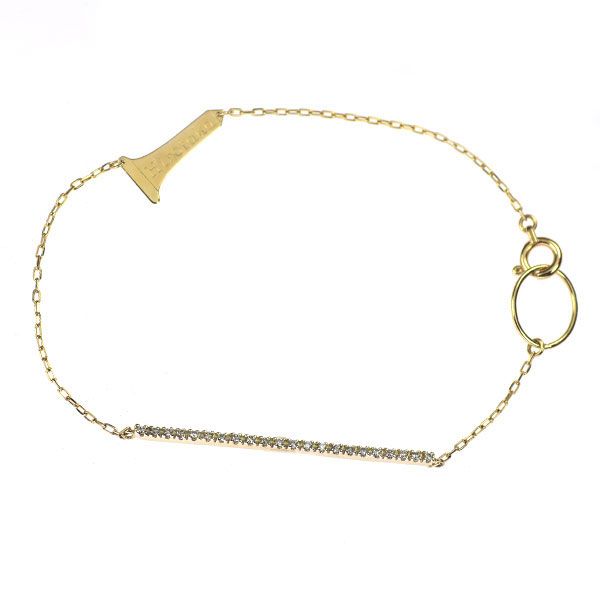 HirotakaヒロタカK10GOSSAMERダイヤモンドロングバーブレスレット Hirotaka/ヒロタカ K10YG ダイヤモンド ブレスレット 0.11ct