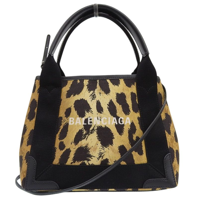 BALENCIAGA バレンシアガ ネイビーカバス XS ヒョウ柄 ハンドバッグ バレンシアガ ネイビーカバスXS 2WAY ハンドバッグ ショルダー