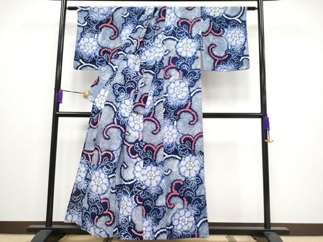 平和屋着物 上 夏物 浴衣 有松鳴海絞り 花唐草文 綿 CYAA3258s5
