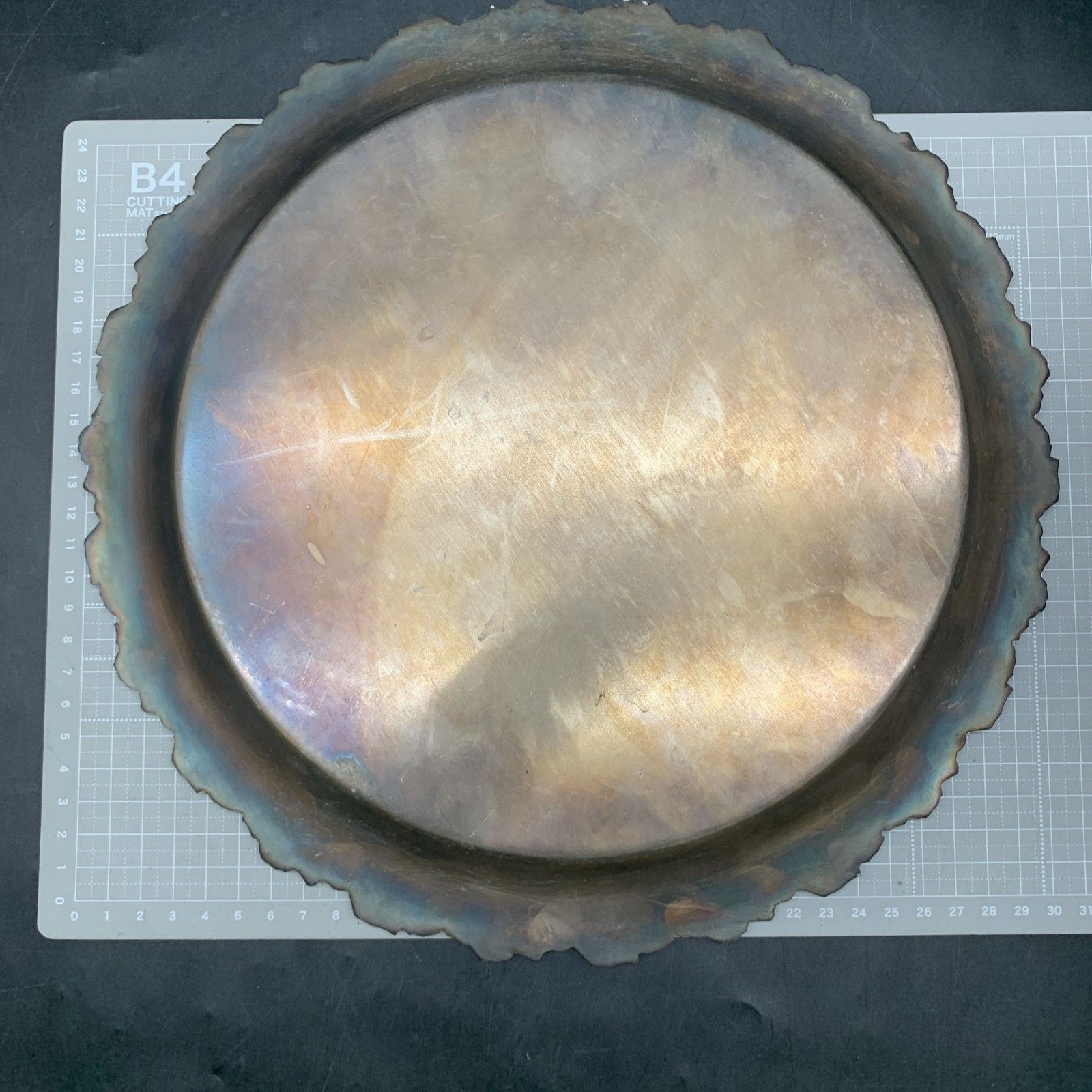 P420 Hecworth Reproduction Old Sheffield シルバー プレート 直径約30㎝ ギャラリートレイ 製フルーツ盛り皿 ビンテージ ATMAENTERPRISE_COM