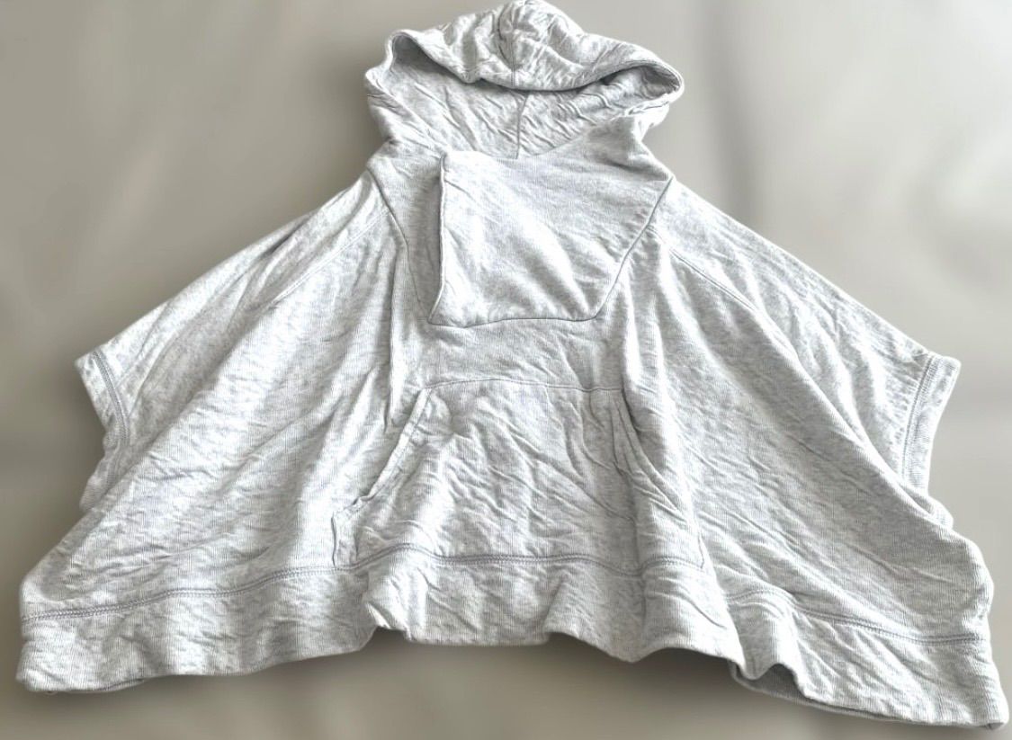 ALEXANDER WANG アレキサンダーワン ポンチョ フード トップス ハーフジップ グレー S 丈短め 身幅ゆったり