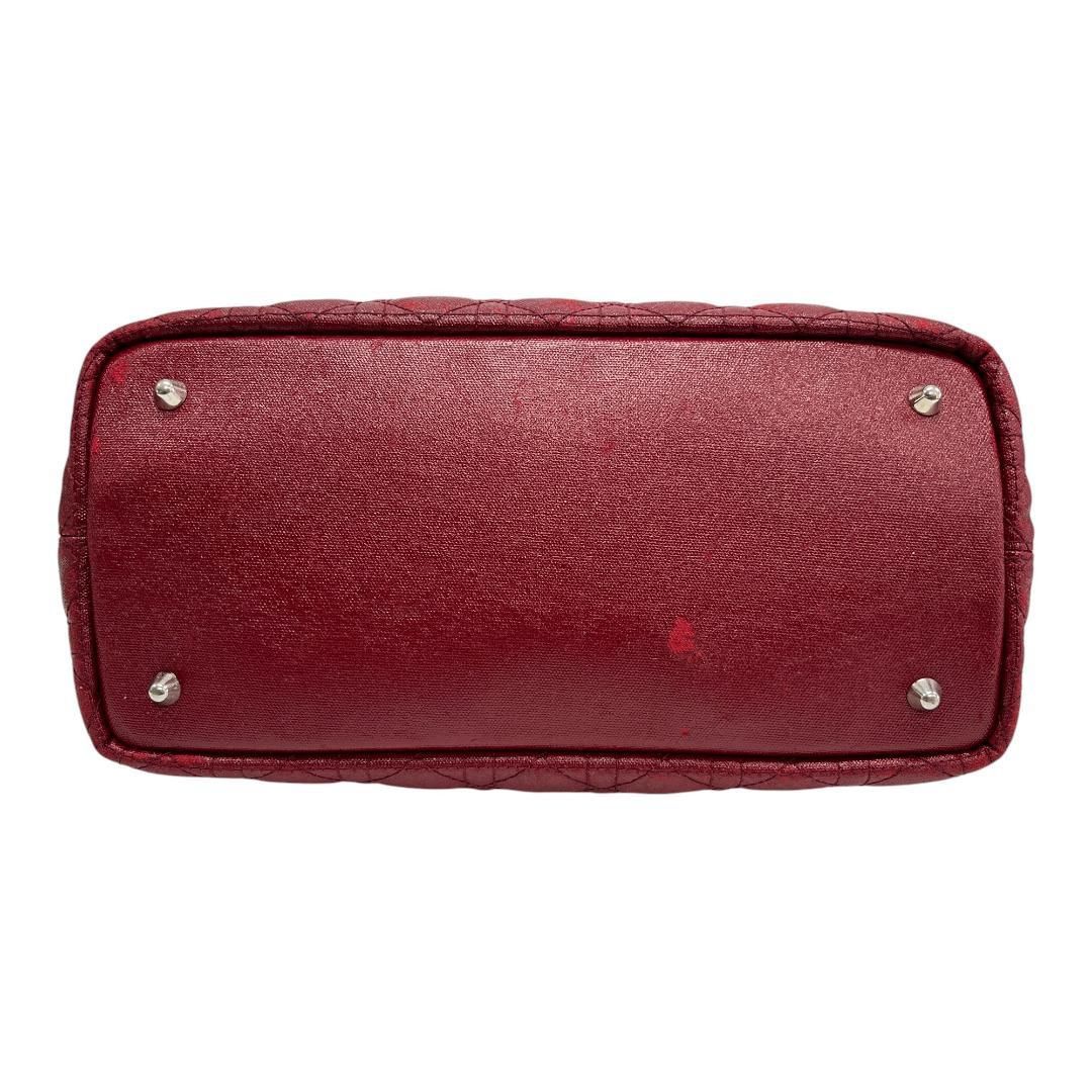 希少 Dior ディオール トートバッグ カナージュ パナレア Gカード付 赤