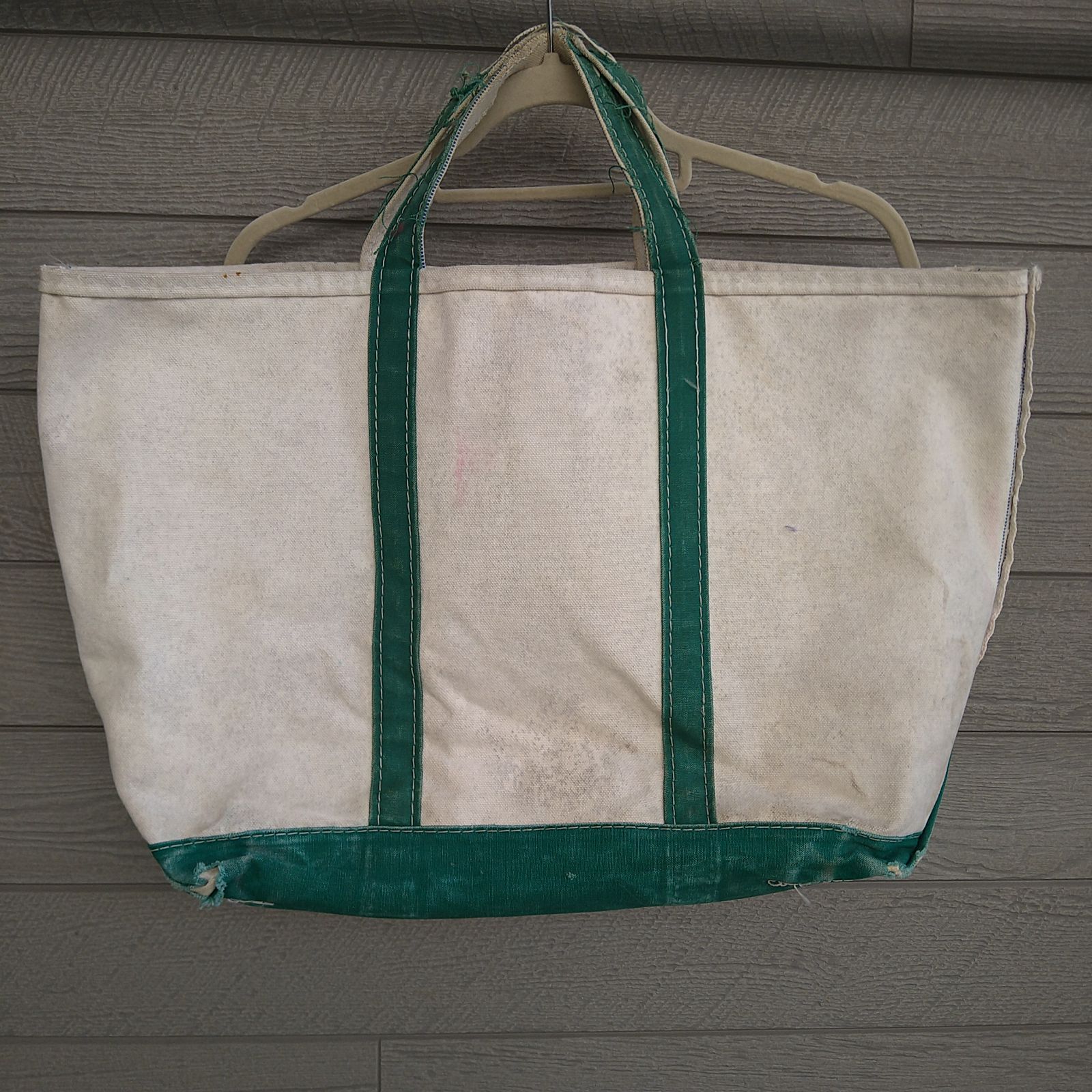 ヴィンテージ　2色タグ　LLビーン　トートバッグ　グリーン L.L.Bean エルエルビーン 80s USA製 2トーン 2色 タグ