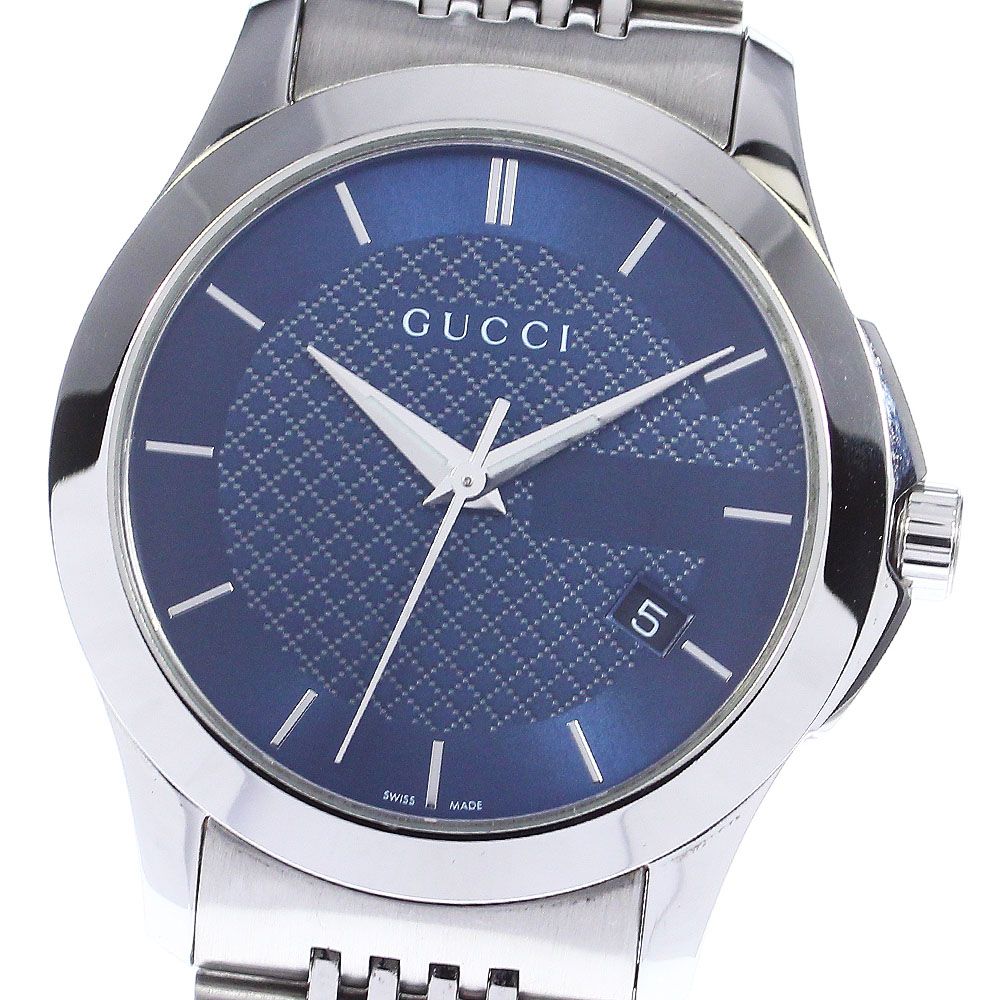 グッチ GUCCI 126.4 Gタイムレス デイト クォーツ メンズ良品_745954