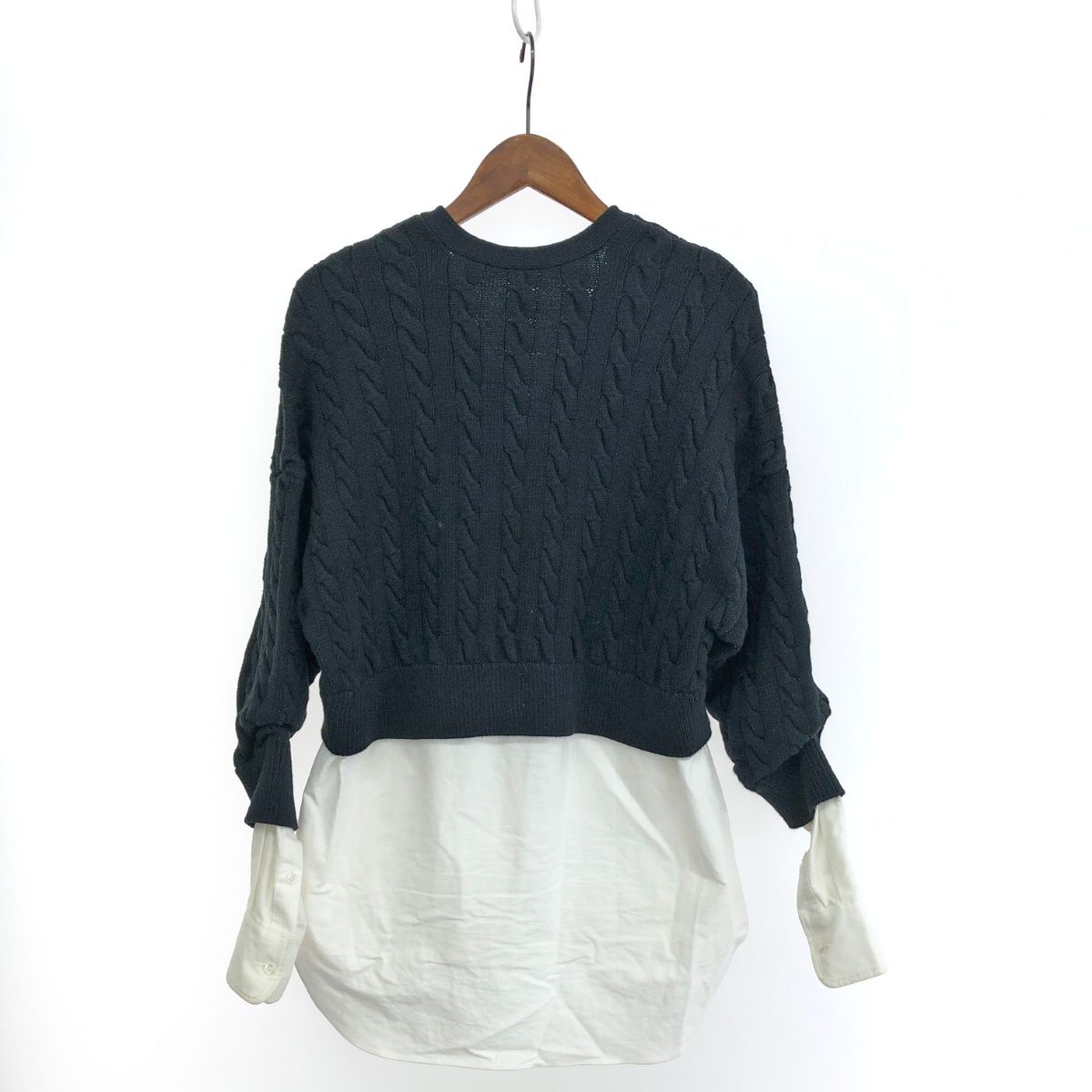 Alexander Wang - ALEXANDER WANG アレキサンダーワン レイヤード カーディガン サイズ:XS  ブラック/ホワイト  レディース 　240001148793 ALEXANDER WANG アレキサンダーワン レイヤード カーディガン サイズ