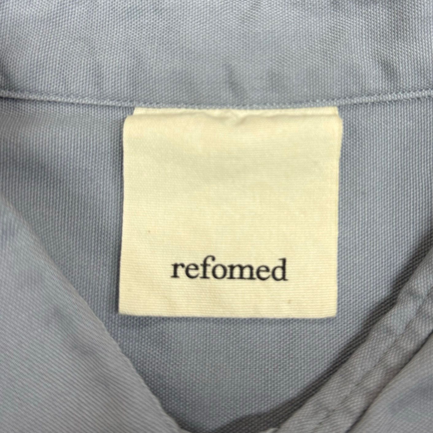 定価29700円 新品 refomed WRIST PATCH WIDE SHIRT "OXFORD" リストパッチワイドシャツオックスフォード リフォメッド RESH-002 サックス