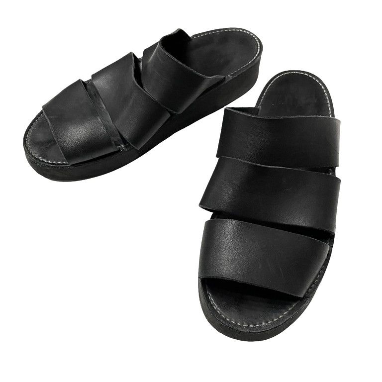 ladmusician 16ssのレザーサンダル LAD MUSICIAN 16SS キップレザーストラップウェッジソールサンダル