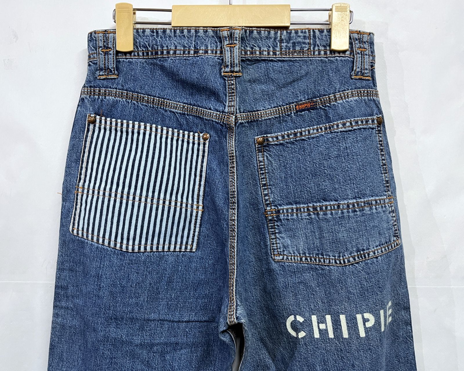 CHIPIE ストレートデニムアップリケ仕様80sヴィンテージ ダメージあり