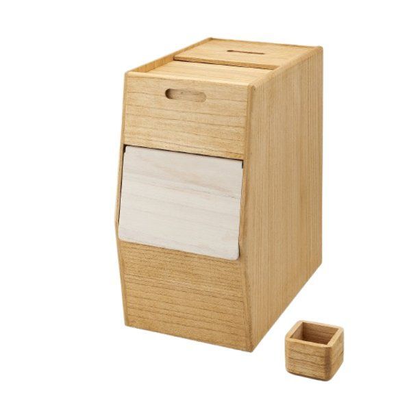 桐 米びつ 20kg 木製 天然木 日本製 フラップ扉 １合升付き kirisai こめ櫃 ライスストッカー キッチン用品 キッチングッズ