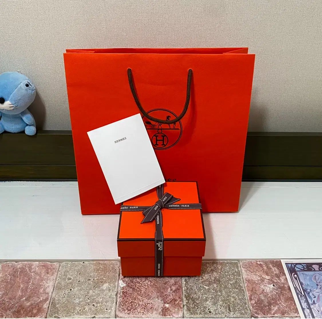 HERMES エルメス 時計 ケース ＋ 冊子 リボン 請求書封筒 ショッピングバッグ