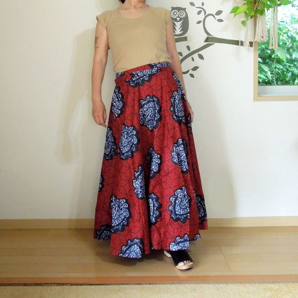 ラップスカート 幾何学アフリカンプレーンスパイダー