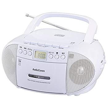 オーム電機 AudioComm CDラジオカセットレコーダー ホワイト RCD-570Z-W 03-0772 OHM 幅230×高さ117×奥行210mm