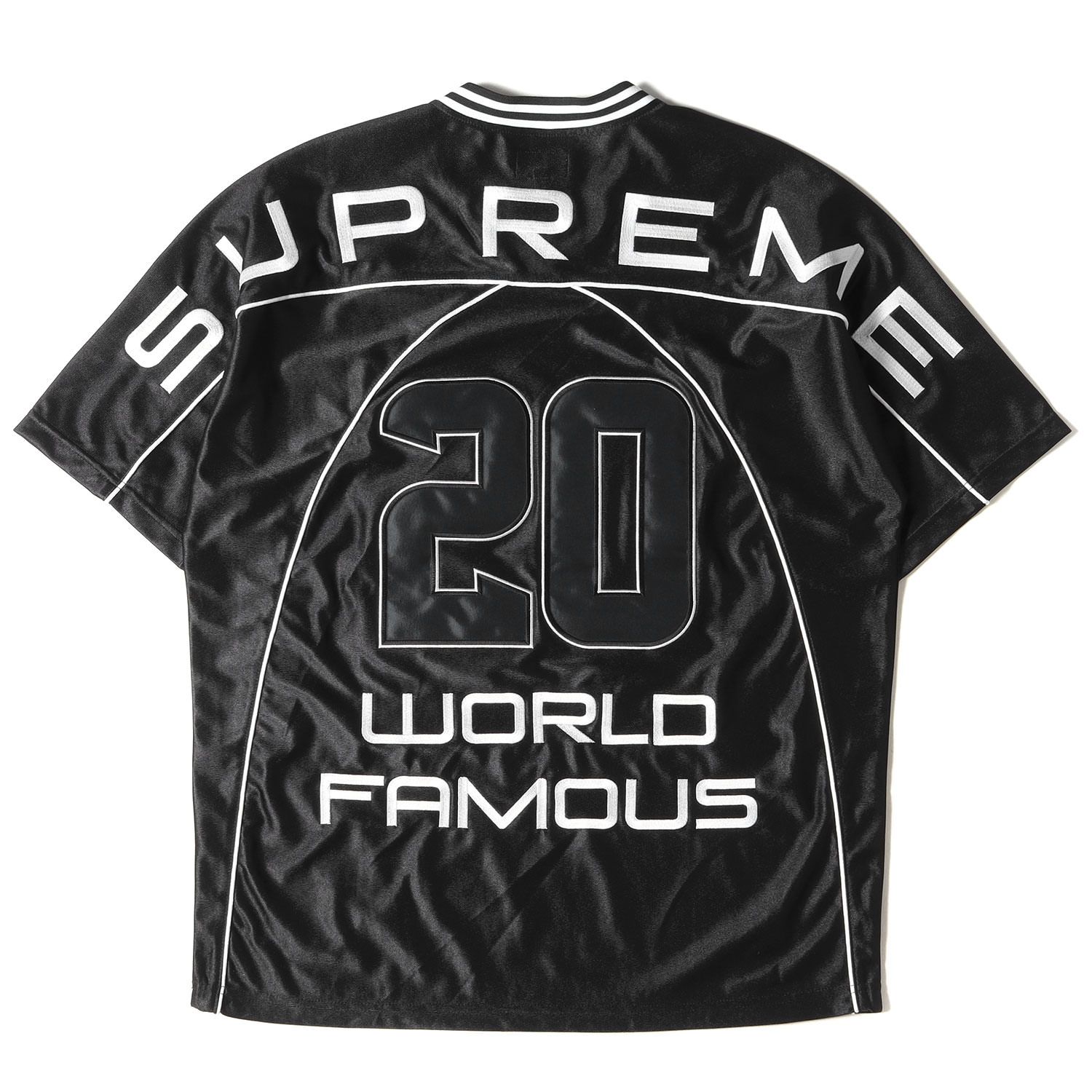 メンズSupreme シュプリーム Tシャツ サイズ:M ナンバリングロゴ ジャージ トップ Paneled Jersey 20AW ブラック 黒 トップス カットソー 半袖 【メンズ】