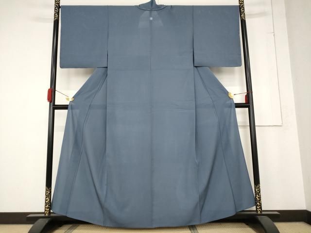 平和屋着物＊夏物 色無地 絽 紺鼠色 正絹 ♥ AABB5943st