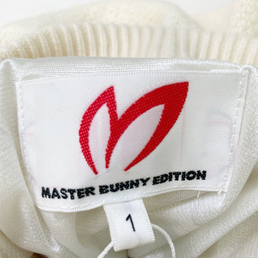 サイズ：1 MASTER BUNNY EDITION マスターバニーエディション  裏地付 カシミヤ混 ニットジップジャケット  ホワイト系 [240101429028] ゴルフウェア レディース ストスト サイズ：1 MASTER BUNNY EDITION マスターバニーエディション
