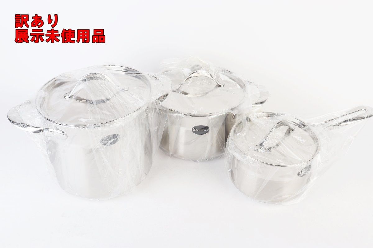 訳あり Barazzoni 鍋3種セット MY LADY ML-S3-S IH 両手鍋 食洗機 ガス オーブン バラゾーニ 展示未使用品 R2502-099 訳あり Barazzoni 鍋3種セット MY LADY ML-S3-S IH 両手鍋 食洗