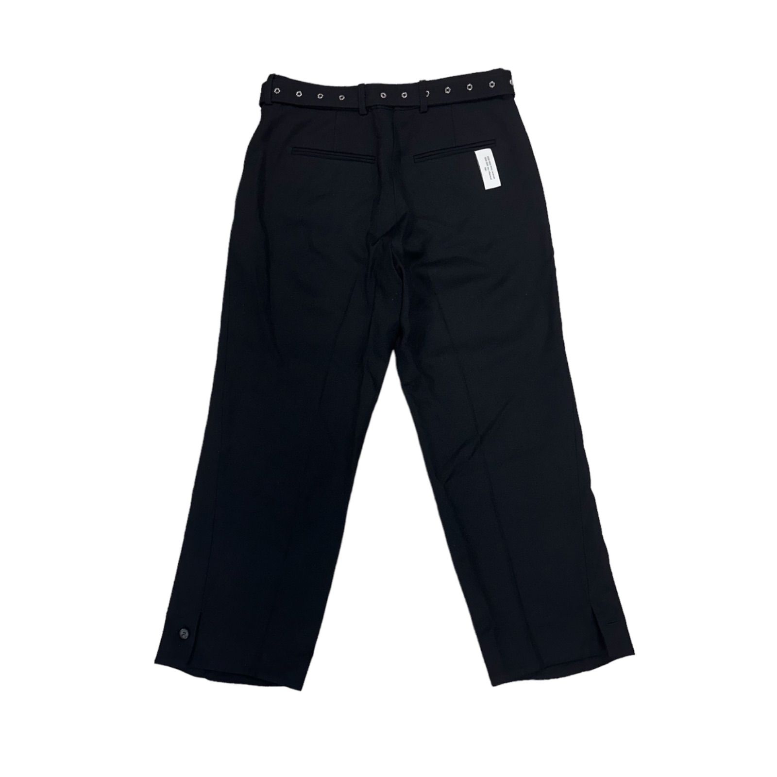 71】H&M Rokh ベルテッドウールパンツ コラボ 無地 黒 ブラック 48 