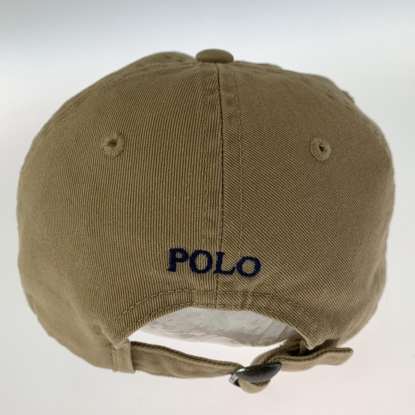 ラルフローレン　ロゴ刺繍キャップ　ベージュ① POLO RALPH LAUREN ポロ・ラルフローレン ロゴ刺繍キャップ