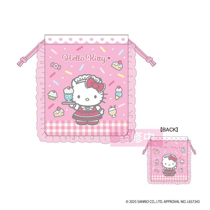 ハローキティ ラブリーフリル巾着 単品販売 ロリータ ピンク