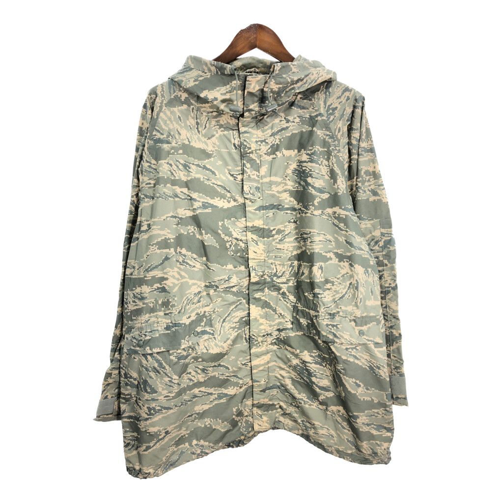 00年代 米軍実物 U.S.AIRFORCE レインパーカー ミリタリー ABUカモ (メンズ MEDIUM) 中古 古着 S2580
