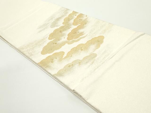 袋帯 綴れ 雲 上品な織柄 金彩 お太鼓柄 正絹 T-6730 袋帯 綴れ 雲 上品な織柄 金彩 お太鼓柄 正絹 T-6730