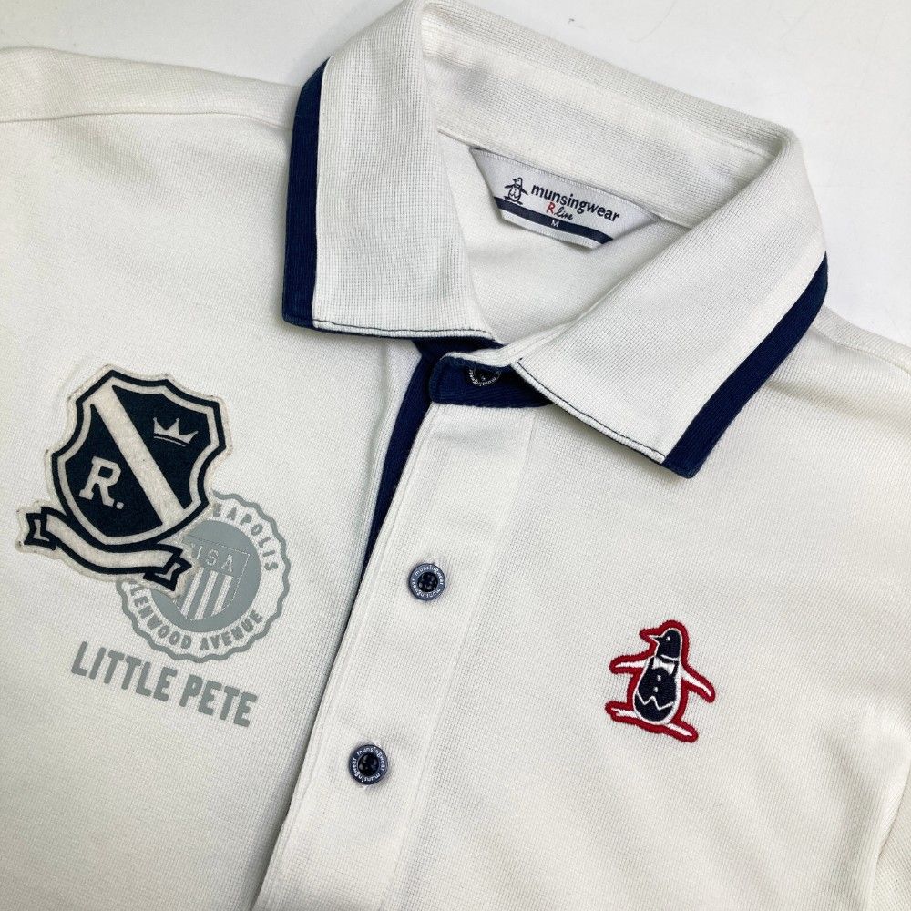 マンシングウェア R.line ゴルフ ポロシャツ ホワイト 総柄 Mサイズ マンシングウェア ゴルフ ポロシャツ サイズ：M MUNSING WEAR