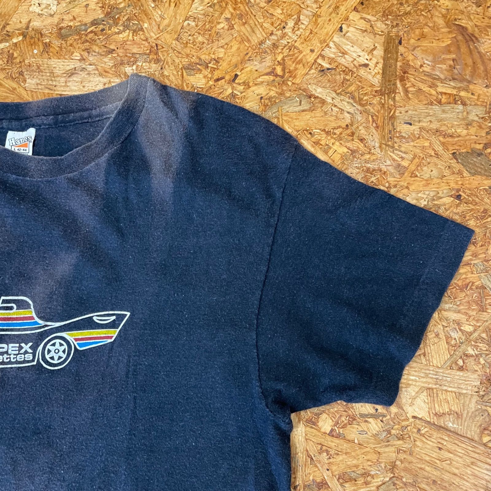 70s USA製 Hanes AMPEX プリントTシャツ L 旧タグ 三角タグ オレンジ 