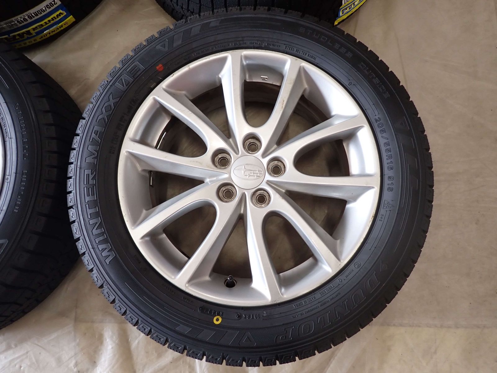 送料無料の商品多数！ 冬 製 4本SET 会社宛 205 55R16×6.5J 91S ダンロップ WINTER MAXX WM03 スバル 純正 アルミ インプレッサ NO D6312 価値