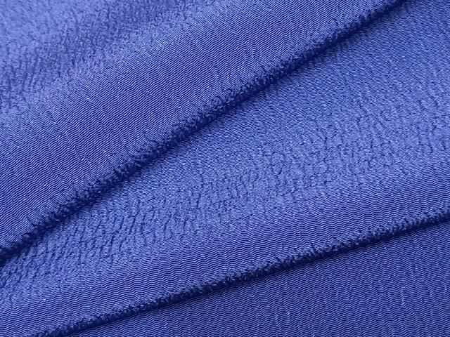 平和屋着物▽上質な色無地 単衣 紺藍色 正絹 AABC0461fy