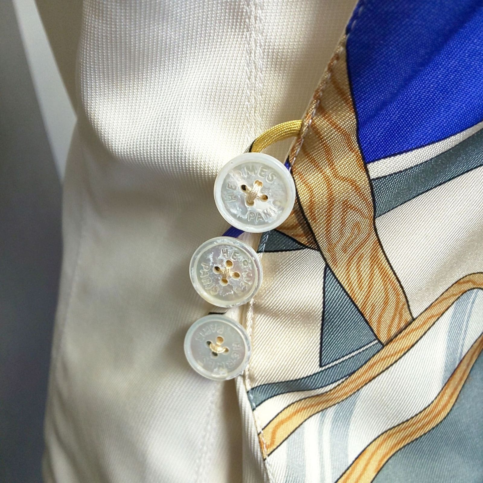 HERMES エルメス ベスト レディース ロング ジレ セリエボタン付