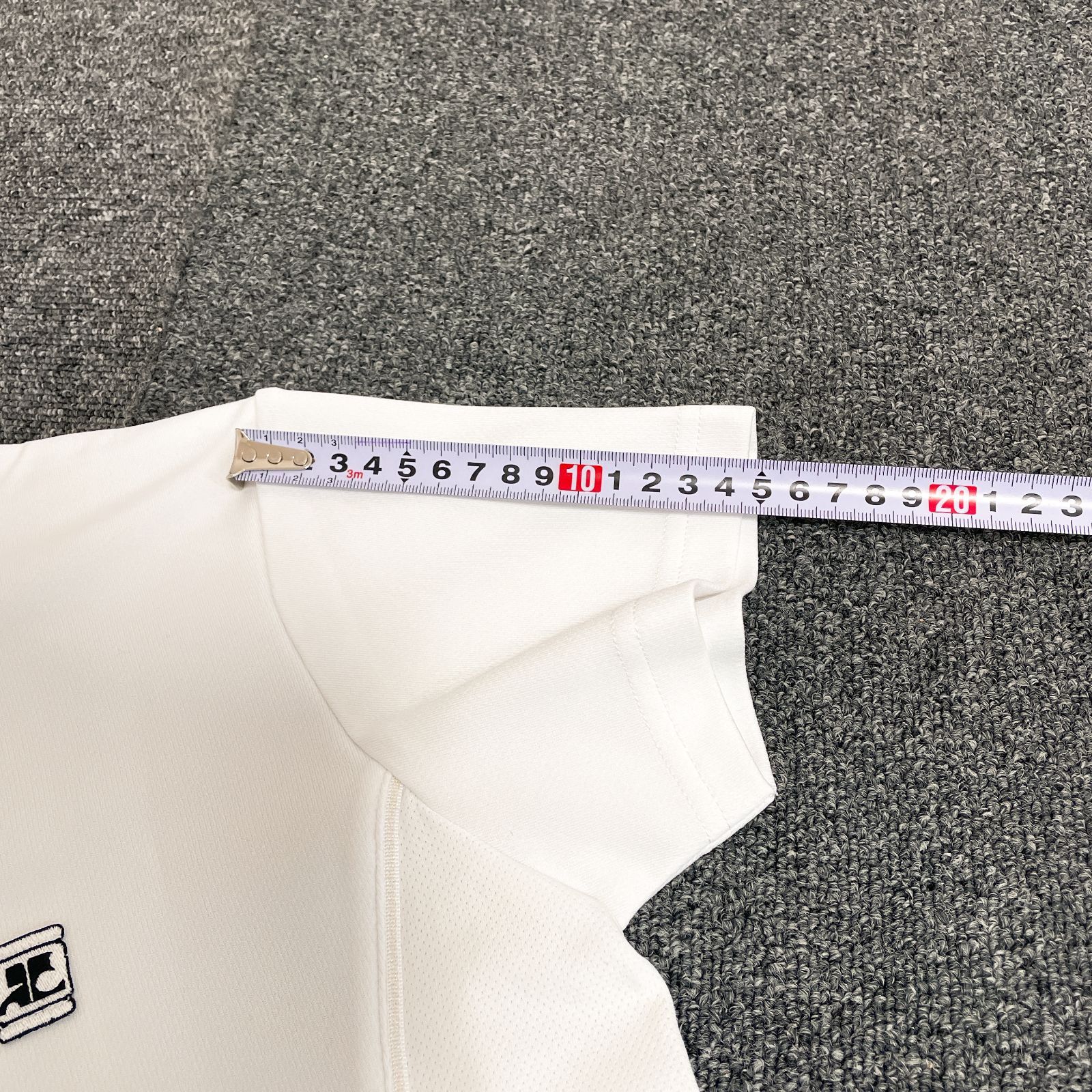 Courreges クレージュ ハーフジップ ウェア トップス ロゴ 刺繍 白 
