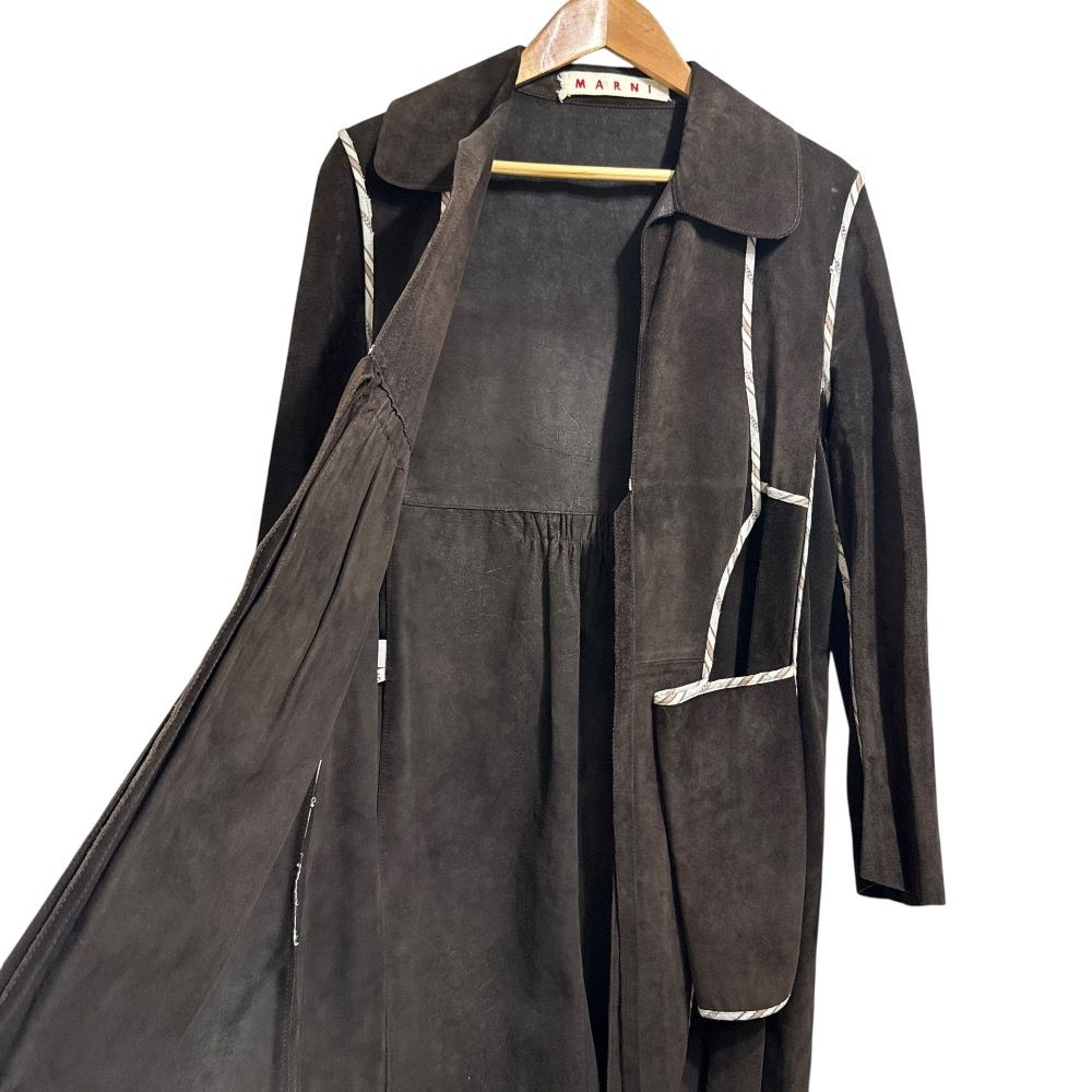 MARNI ブラウン　レザーコート MARNI ブラウン レザーコート - メルカリ