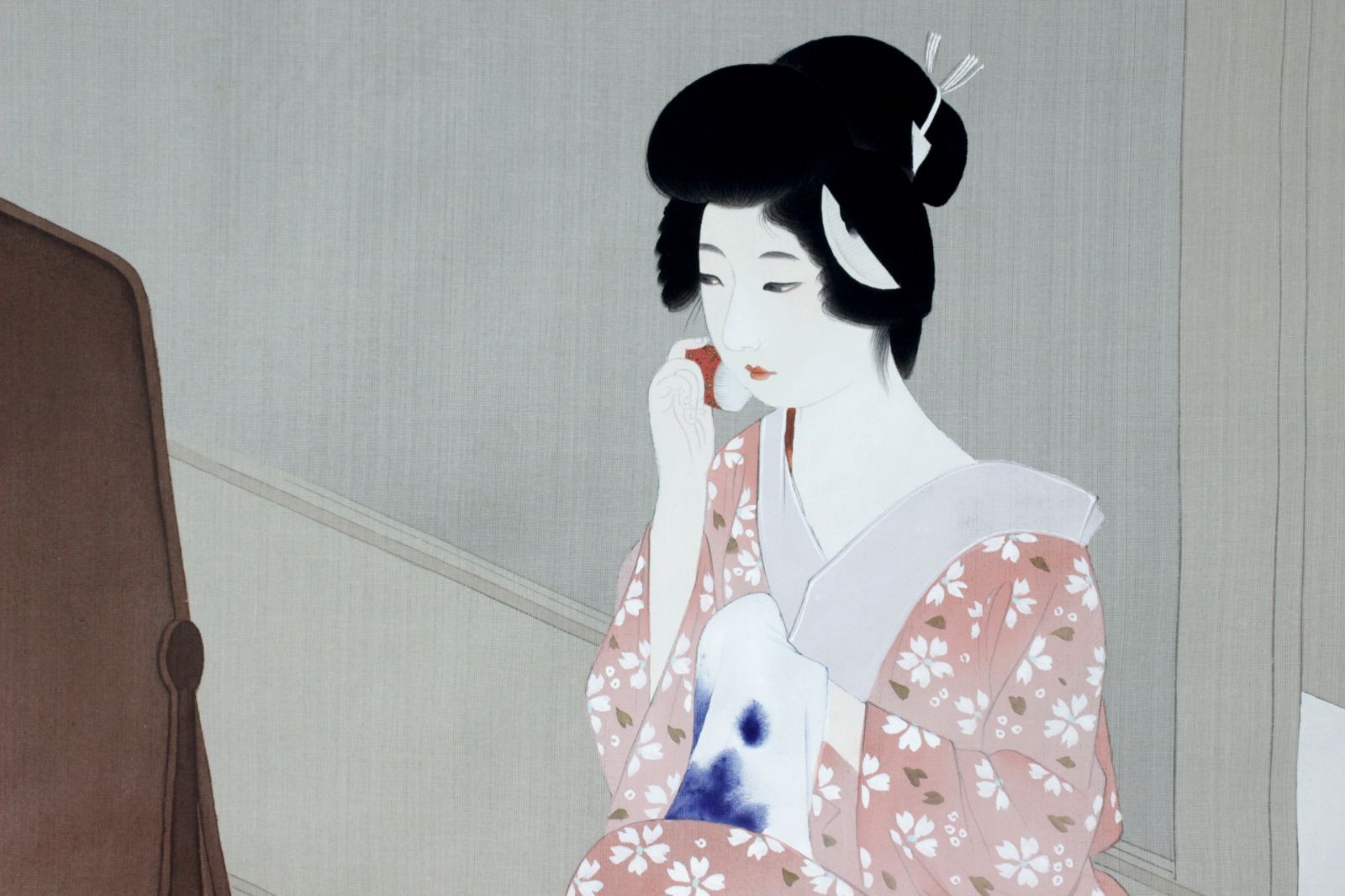 絵画額装 日本画 真作 皆川千恵子『水仙』直筆サインあり 2025年最新