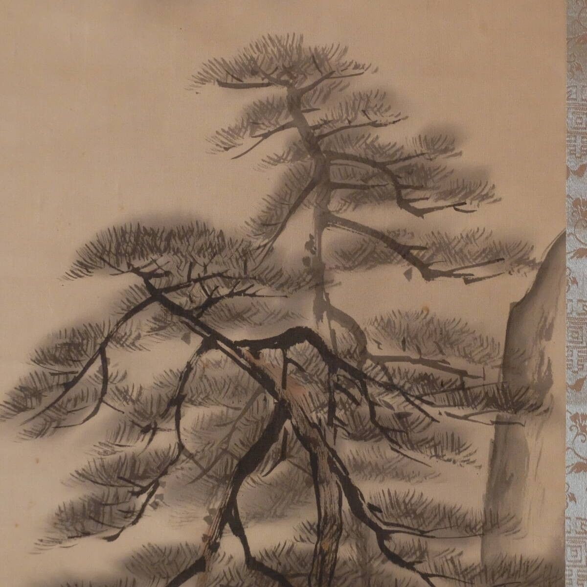 真作保証 川端玉章 軸「山陰漁村図」署名・落款入 画面:1085