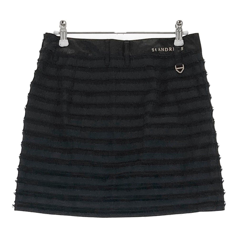 【美品】セントアンドリュース　ゴルフ　スカート　ブラック　秋　冬　ウェア　ボア セントアンドリュース レディース ゴルフウェア スカート 秋 冬 ロゴ