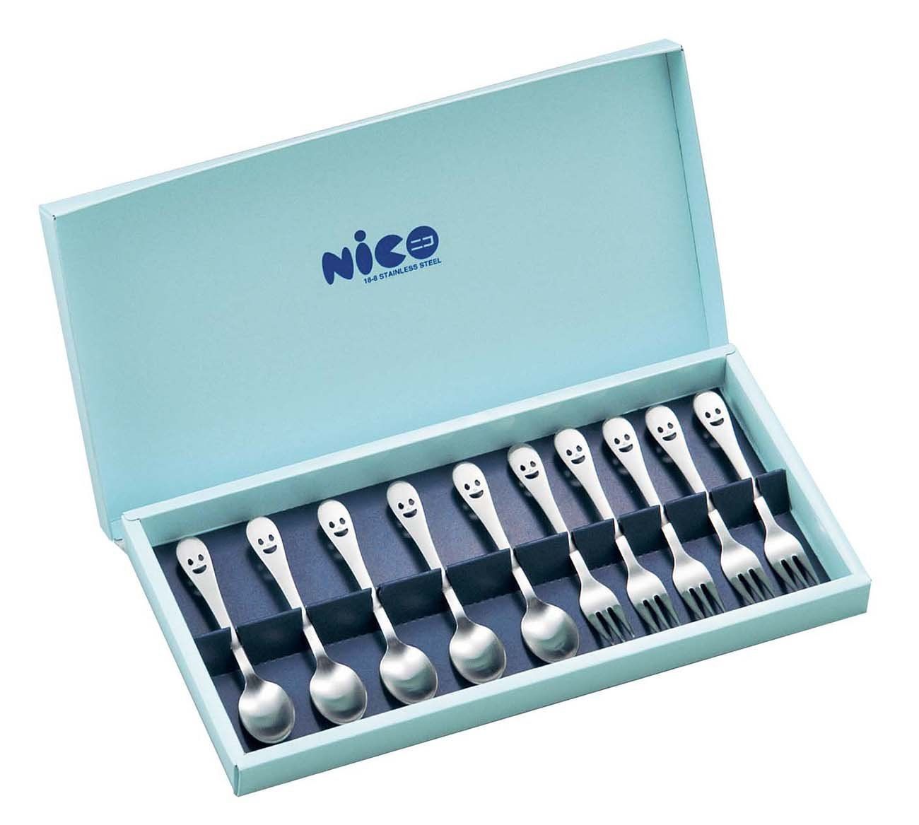 【数量限定】ワダコーポレーション 〈nico〉ニコ カトラリーセット 10pcs