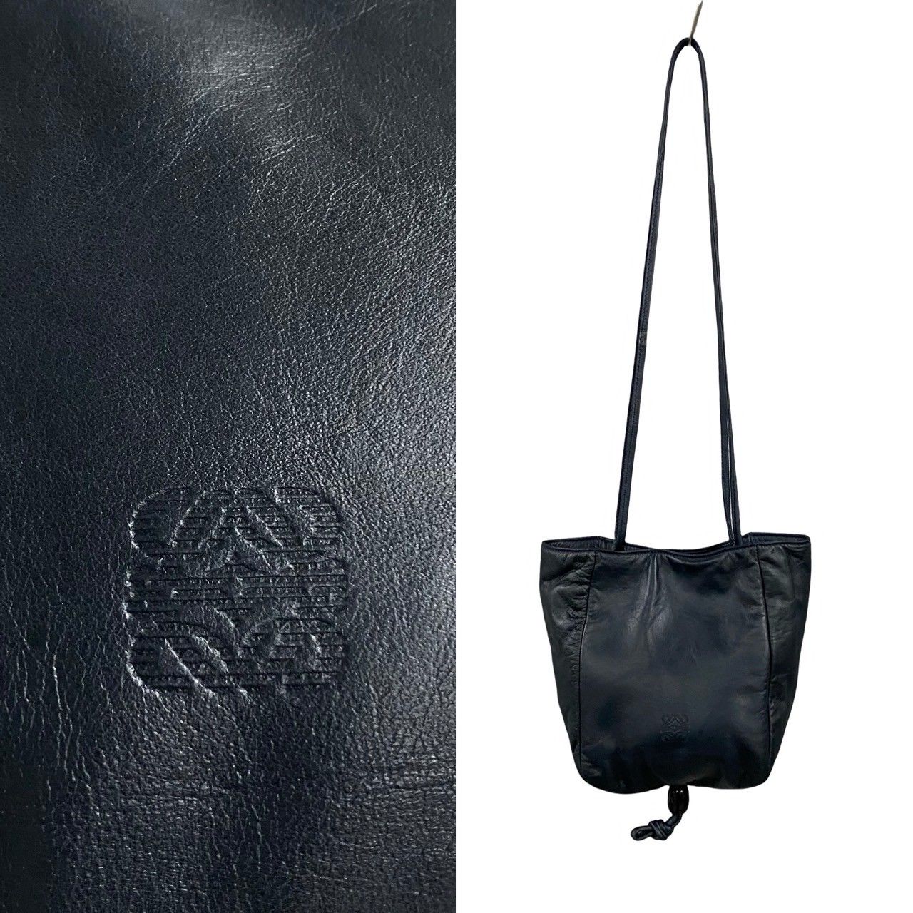 LOEWE - ロエベ トートバッグ 黒 型押し加工 レザーの通販 by