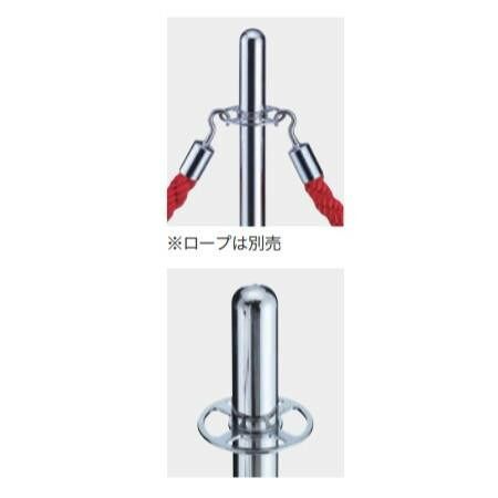 シロクマ フロアパーティションポール クローム 鏡面 FPP-1016