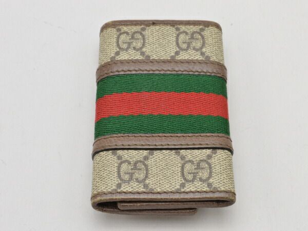 GUCCI グッチ 6連キーケース GGマーモント GGスプリーム ベージュ