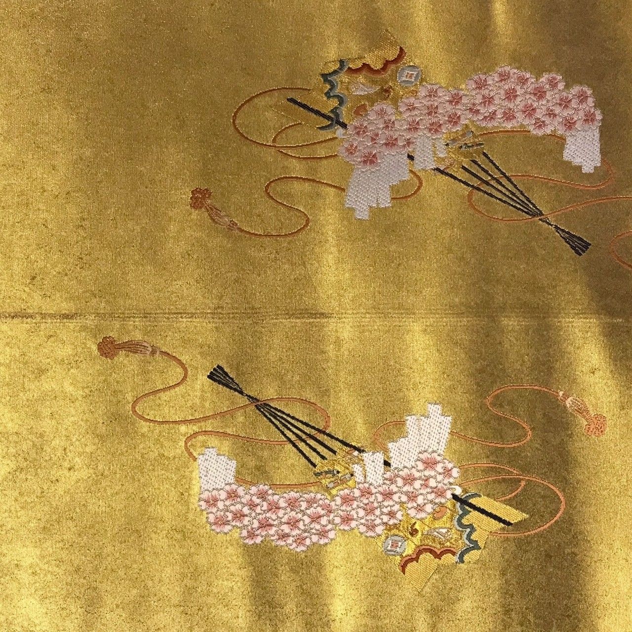 特撰】初代由水十久監修 ながしま織物 瀞金錦 うなゐ帯